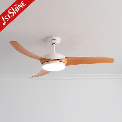 China Elegant Design Wood Grain ABS Blades Ceiling Fan With Dimmable Light for sale