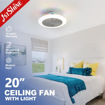 China Home Office Ventilador de teto LED de 20 polegadas com lâmina oculta de luz multicolorida e RGB à venda