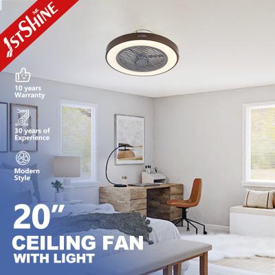 China 20 Inches Grey Color Flush Design LED Ceiling Fan with LED Light and Natural Wind Type for sale