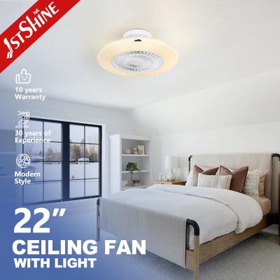 China Flush Mount Bladeless Ceiling Fan With LED Light DC Motor Starry Lampshade for sale