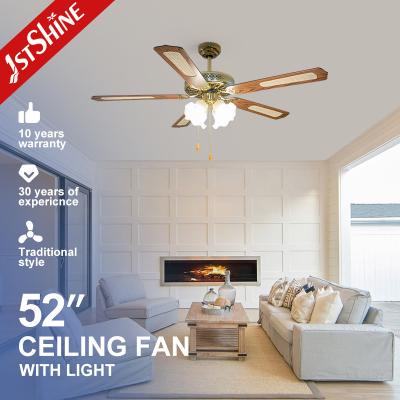 China Hotel 52 Inch MDF Blade Ceiling Fan with 100% Copper Motor and Fancy Decorative Design for sale