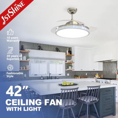 China Lighting and Circuitry Design 42'' Invertible Retractable Blades Ceiling Fan Light for sale