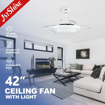 China Invisible 42 Inch Smart Bedroom Ceiling Fan With LED Light CE Approved for sale