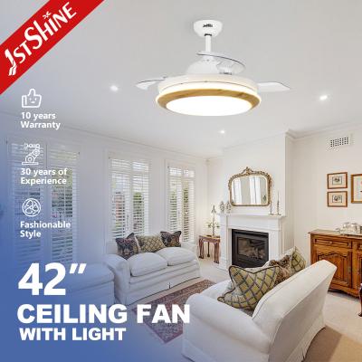 China 3 Retractable Blades 3 Light Color Changing Ceiling Fan For Living Bedroom Restaurant for sale