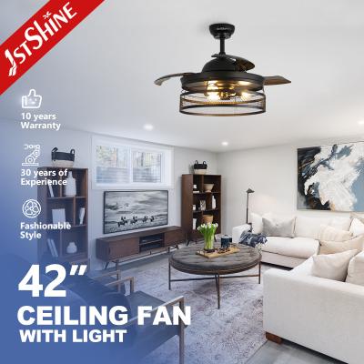 China Bedroom ETL 42 Inches Farmhouse Invisible Ceiling Fan With Lights for sale