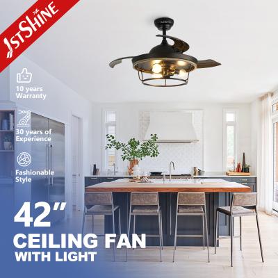 China Farmhouse Industrial Flush Mount Black Ceiling Fan For Living Room Bedroom Kitchen for sale