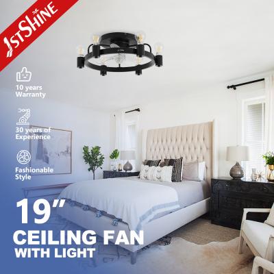 China Bedroom Industrial Easy To Install Flush Mount Ceiling Fan With Light for sale