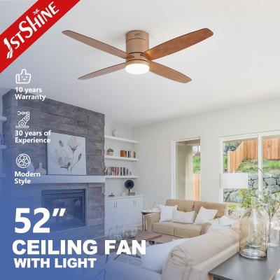 China 52 inches MDF Blades Ceiling Fan for Low Ceiling Dimmable LED and Support Dimmer Yes for sale