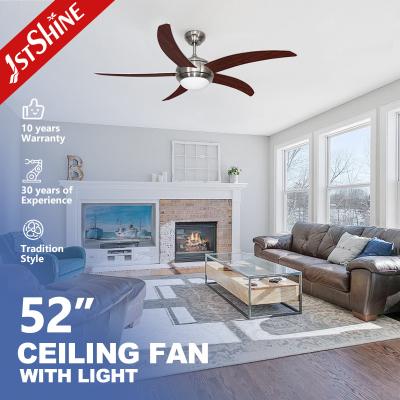 China 30W Motor 52 Inch LED Ceiling Fan Light DC Motor With 5 MDF Blades for sale