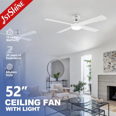 China Dc Motor 6 Speeds Remote Control White Ceiling Fan With 4 MDF Blades for sale