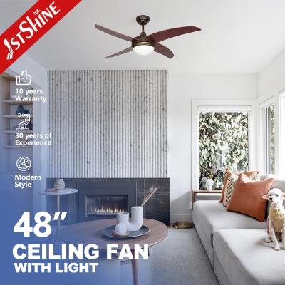 China 1stshine Natural Wind 4 MDF Blades LED Ceiling Fan with Light and Remote Modern Design for sale