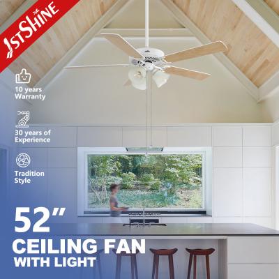 China 1stshine Ceiling Fan with Light Pull Chain 230V AC 5 MDF Blades in Mulit Colors/OEM for sale