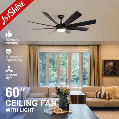 China 60 inches Black ABS Blades Ceiling Fan With Led Lighting for sale