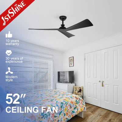 China Energy Saving Smart Remote Ceiling Fan Black ABS Blades with 5 Speed and Time Setting for sale