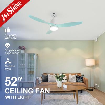 China Dimming Light 52 Inches Ceiling Fan Modern 3 Green Blades With DC Motor for sale