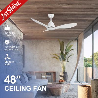 China 1stshine Ventilador de tecto de 48 polegadas sem luz Branco 3 lâminas ABS Controle remoto Sem luz à venda