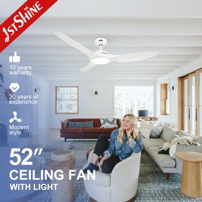 China ROHS 52 Inch White Low Noise Large Airflow Ceiling Fan Led Five Speeds Remote Control for sale