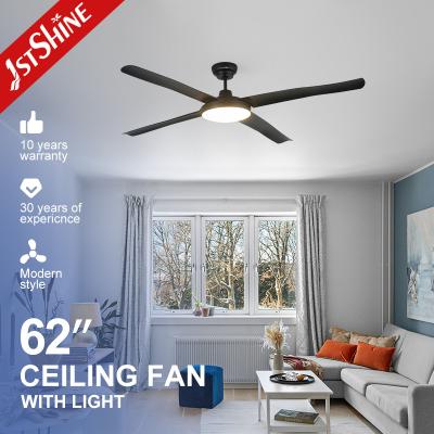 China Modern Black LED Ceiling Fan 4 ABS Blades Energy Saving DC Motor for sale