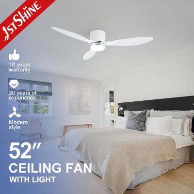 China White Energy Saving DC Motor Bedroom Low Profile Ceiling Fan With Light for sale