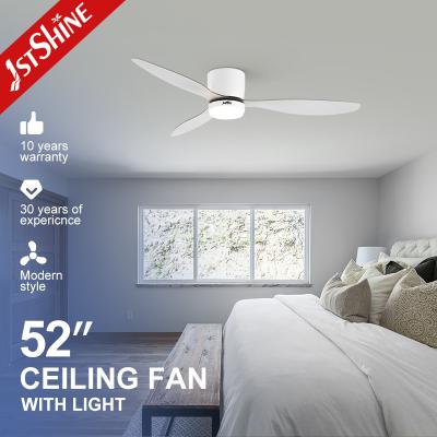 China 52 Inch Natural Wind LED Ceiling Fan with Remote Control Space Saving White ABS Blades for sale