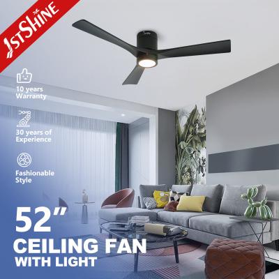 China Low Profile 52inch Decorative Flush Mount Ceiling Fan With LED Light for sale