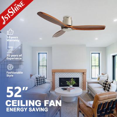 China Low Profile Bedroom Ceiling Fan OEM Color 3 Solid Wood Blades Low Noise for sale