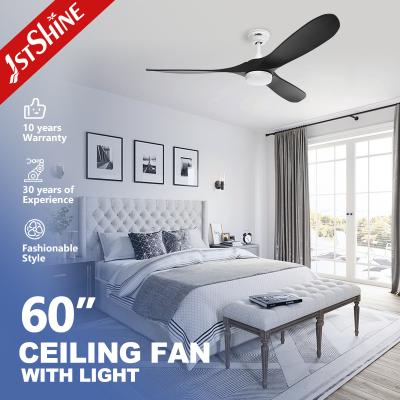 China Dimmable Led Ceiling Fan With Led Light Black Solid Wood Blade Dc Motor for sale