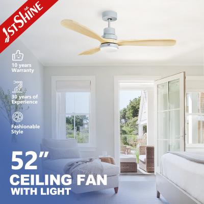 China 15W Wood Blade LED Ceiling Fan with Light and Wall Control Remote Control APP Control 2- for sale