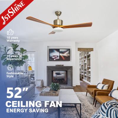 China Decorative LED Light Solid Wood Ceiling Fan With 5 Speed Remote Control for sale