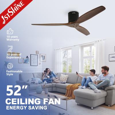 China Remote Control 1stshine 52-inch Wooden Blades Flush Design DC Ceiling Fan for Air Cooling for sale