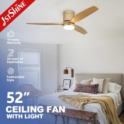 China 52 Inch Solid Wood Blades AC Motor LED Ceiling Fan Lighting for Home Office Decoration for sale