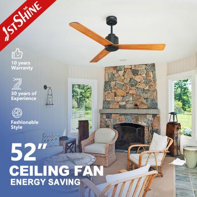 China Large Airflow Ceiling Fan with Woundless Bent Wood Walnut Wood Blades and Smart Technology for sale