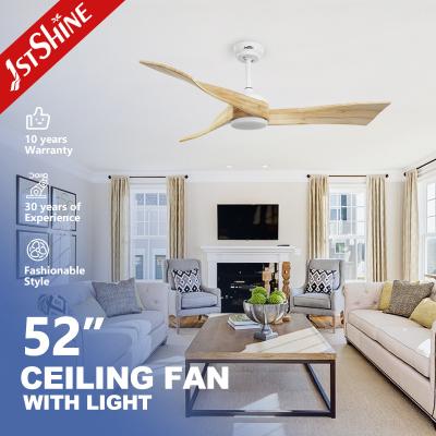 China 230V LED Ceiling Fan Lighting Remote Control and Fancy Wooden Blades for Home Office for sale