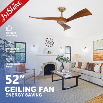 China Modern Gold Metal Ceiling Fan with Smart Control and Timer Yes Wooden Blades Included for sale