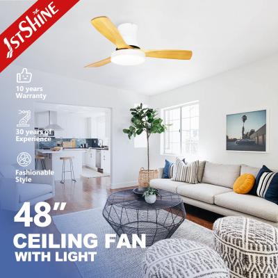 China 5 Speed 48 Inch Flush Mount Ceiling Fan With Light And Remote DC Inverter for sale