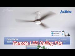 remote led ceiling fan with 3 wood blades modern for bedroom