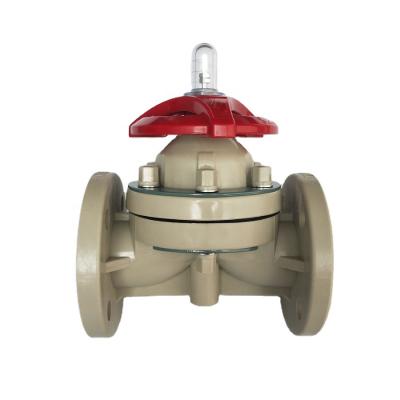 China General Double Flange Plastic Diaphragm Valve in UPVC, CPVC, PPH, PVDF, FRPP for sale