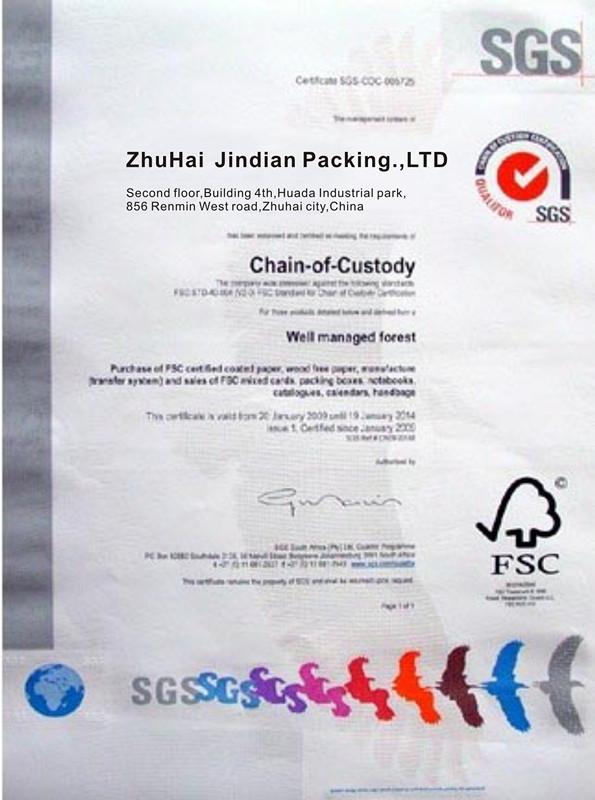  - Zhuhai Jindian Packing Co.,Ltd