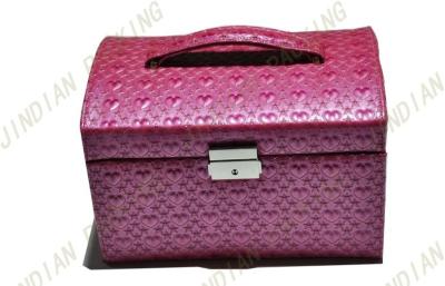 China Custom Pink Pu Leather Jewelry Boxes, Fashion Jewelry Cardboard Gift Boxes for sale