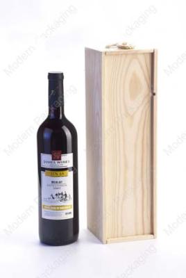 China Customized Solid Wooden Gift Boxes For Red Wine Packaging With Slid Lid for sale