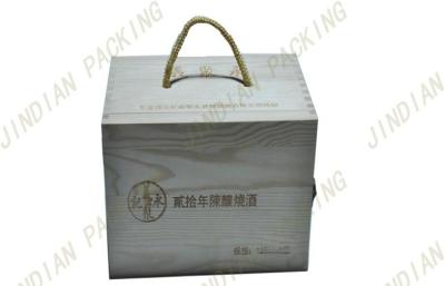 China Plain Solid Wood Wine Packing Boxes, Decorative Craft Wooden Gift Boxes for sale