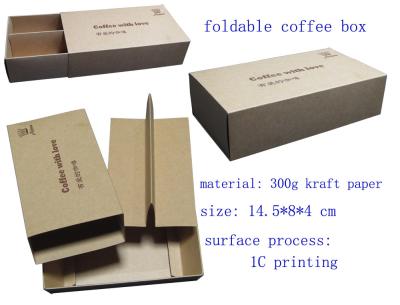 China Cajas de empaquetado de papel plegables, caja de embalaje del papel del café de Kraft en venta