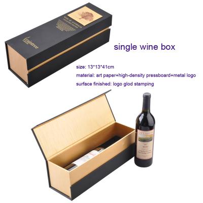 Cina Contenitore di regalo stampato lusso del vino del cartone con il logo timbrato oro in vendita