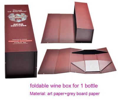 Cina Laminazione pieghevole di Matt del contenitore di vino del cartone con la chiusura del magnete in vendita