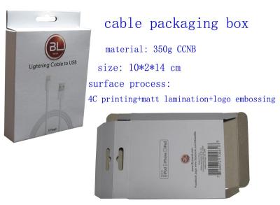 China Cajas de empaquetado del papel de cable para la electrónica con la laminación de Matt en venta