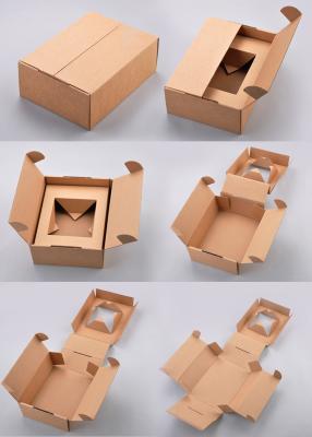 China Durable Foldable Corrugated Carton Box Light Yellow For Earphone Packaging for sale