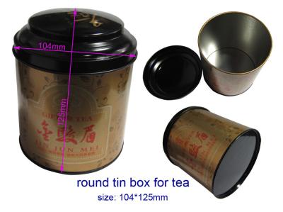 China Food Packaging Tin Boxes Gloden & Black With Logo For Tea Gift for sale