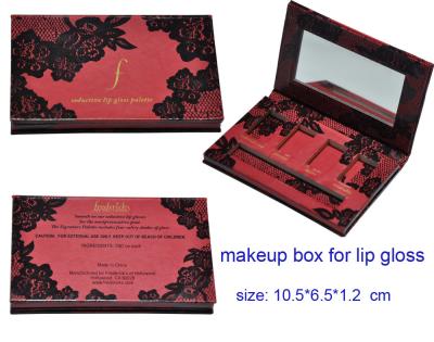 China Red & Black Cosmetic Packaging Boxes For Lip Palette With Matt Lamination Surface for sale