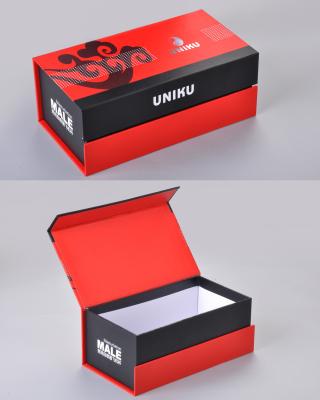 China Red & Black Cosmetic Packaging Boxes for Electronics with Luxury Book Shape for sale