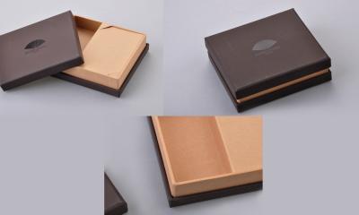 China Brown Small Paper Packaging Boxes With Separative Space For Watch Packing for sale